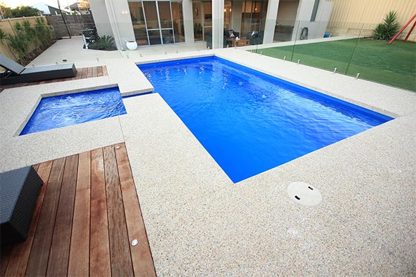 Palazzo Fiberglass Pool Model Palazzo fiberglass pool model with modern rectangular pool design
